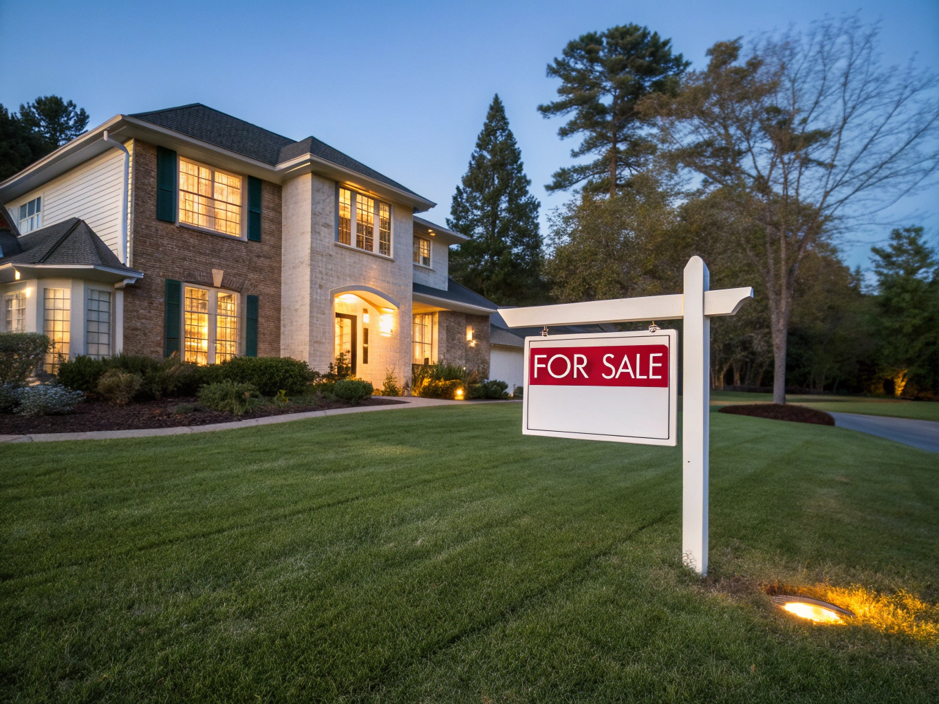 Homeowner beside a sold sign in a Greater Toronto residential neighborhood